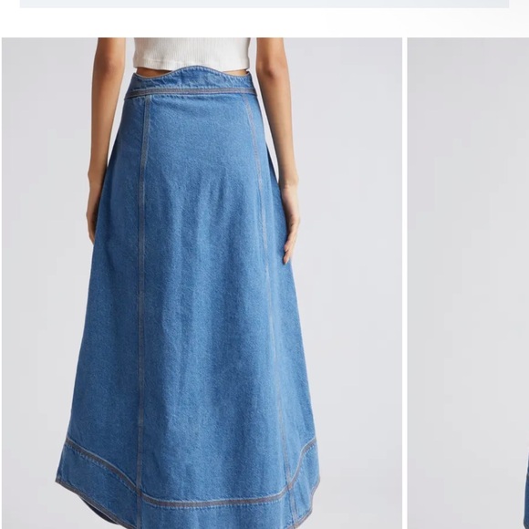 FARM Rio Blue A-Line Denim Skirt - Picture 2 of 7